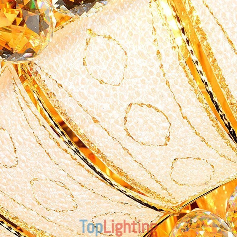 Contemporary Simple Flush Mount Crystal Ceiling Light Round