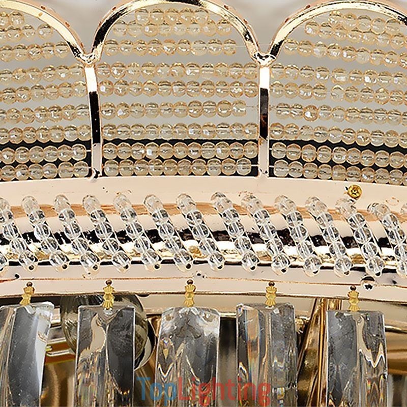 Luxury Crystal Ceiling Light Gold Flush Mount Round Lighting