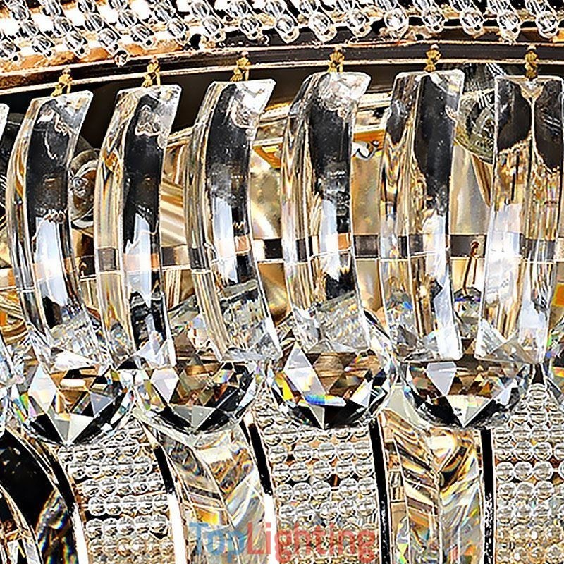 Luxury Crystal Ceiling Light Gold Flush Mount Round Lighting