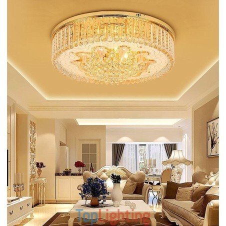 Graceful Flush Mounted Light Gold Crystal Ceiling Light Graceful Flush Mounted Light Gold Crystal Ceiling Light