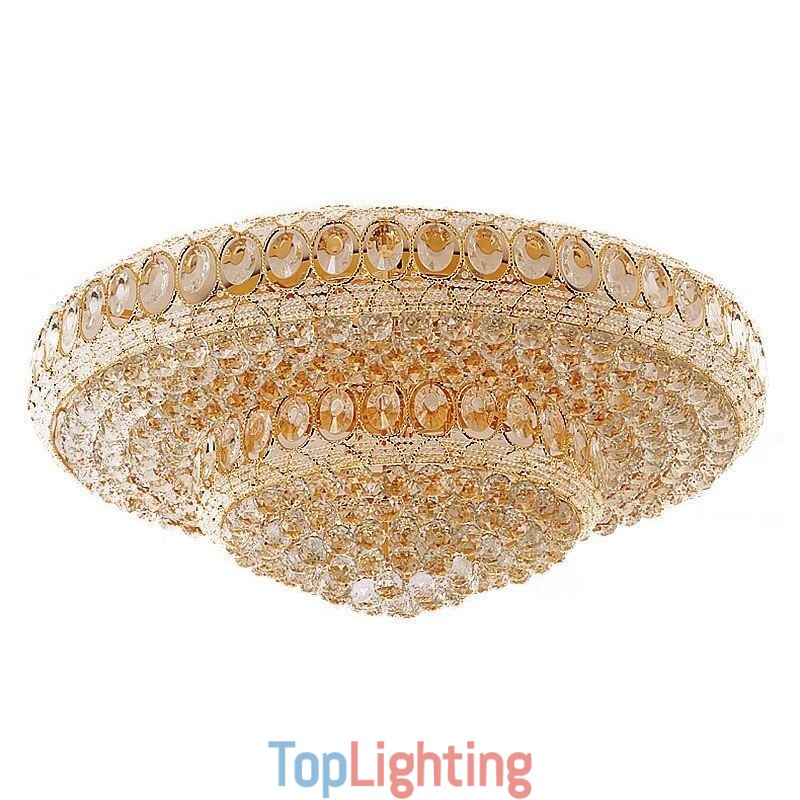 Luxury Crystal Ceiling Light European Round Flush Mounted Lighting