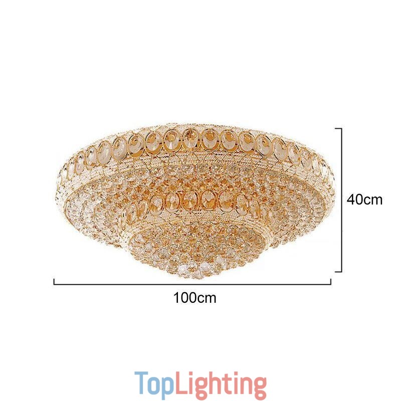 Luxury Crystal Ceiling Light European Round Flush Mounted Lighting