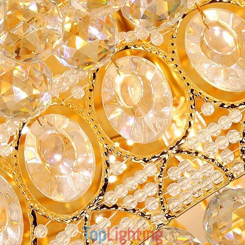 Luxury Crystal Ceiling Light European Round Flush Mounted Lighting