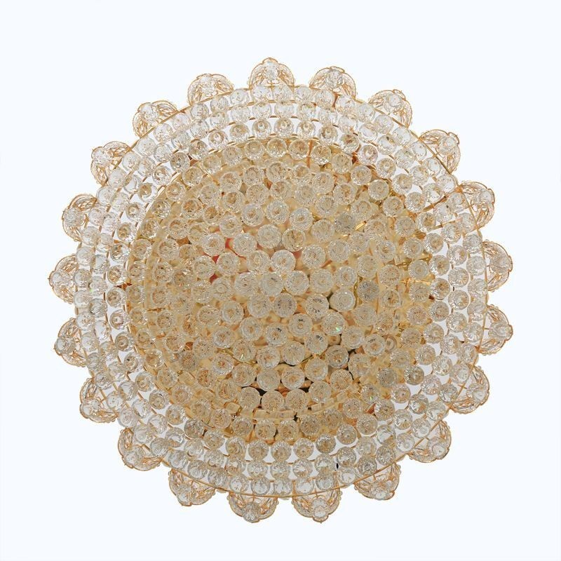 European Flush Mount Crystal Ceiling Light