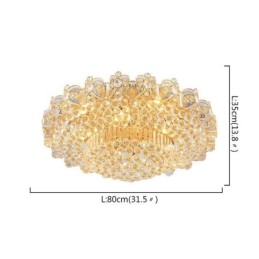 European Flush Mount Crystal Ceiling Light