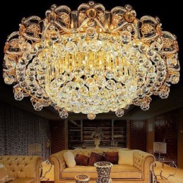 European Flush Mount Crystal Ceiling Light