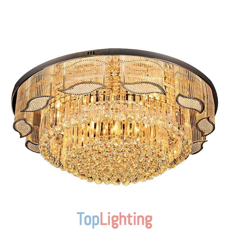 Crystal Ceiling Light Contemporary Simple Round Flush Mount Light Fixture