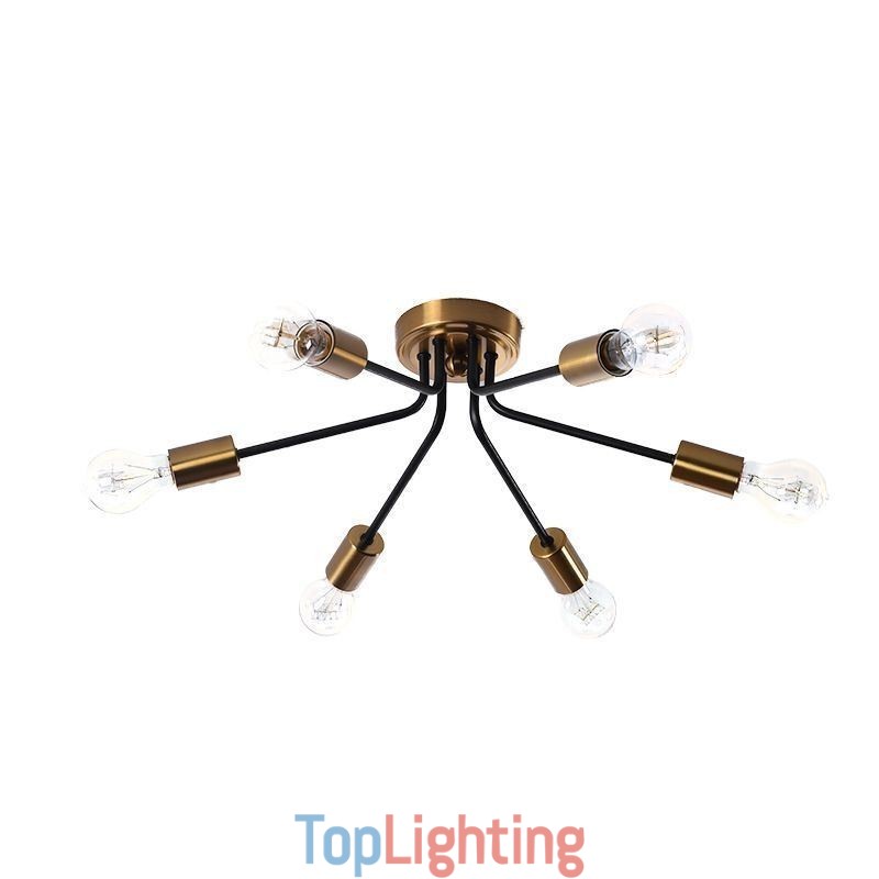 Sputnik Chandelier 6 Light Semi Flush Mount Ceiling Light Fixture