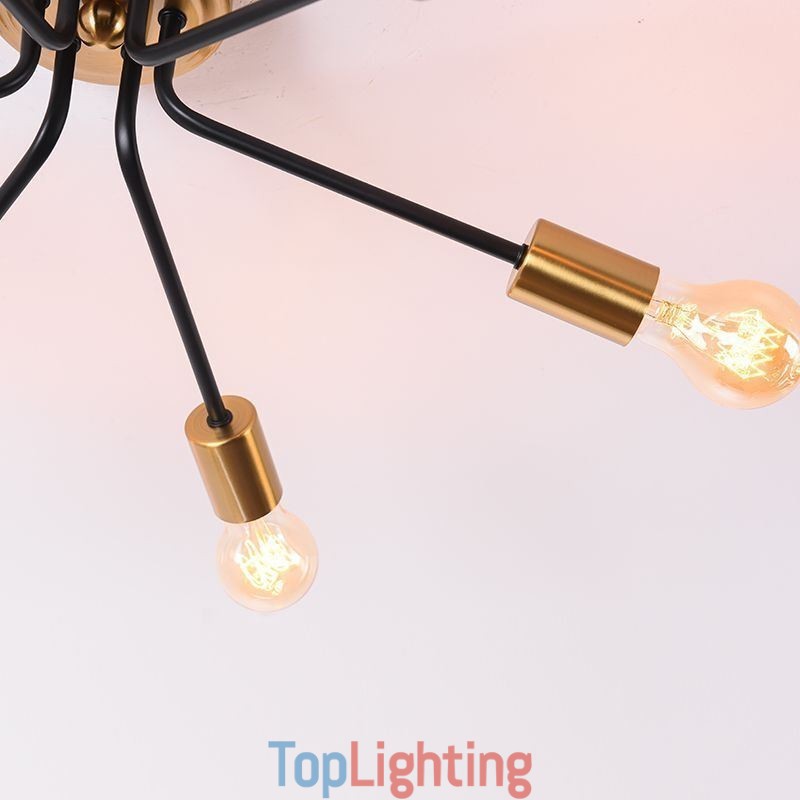 Sputnik Chandelier 6 Light Semi Flush Mount Ceiling Light Fixture