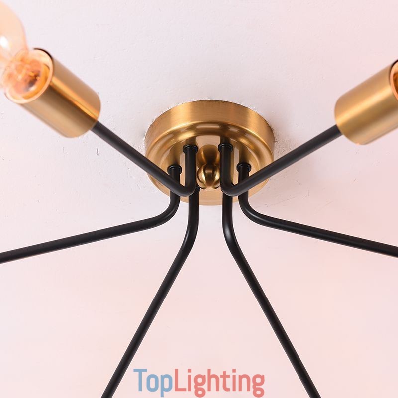 Sputnik Chandelier 6 Light Semi Flush Mount Ceiling Light Fixture