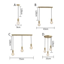 Nordic Brass 3 Pendant Cluster Light Island Creative Minimalist Light Fixture