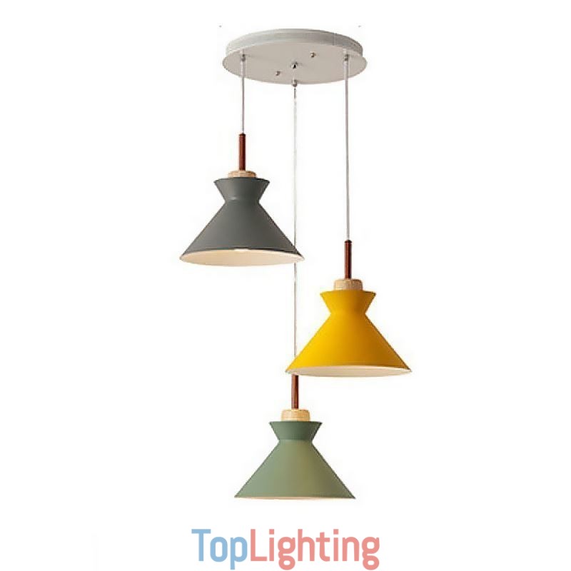 Nordic Macaron Island 3 Light Pendant Lighting Simple Iron Arti Three Lights
