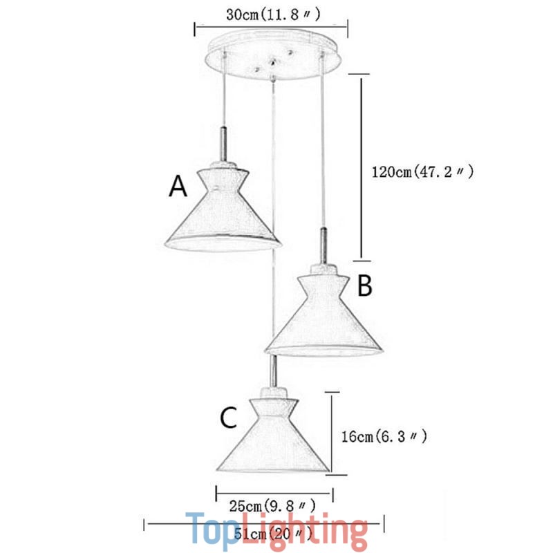 Nordic Macaron Island 3 Light Pendant Lighting Simple Iron Arti Three Lights
