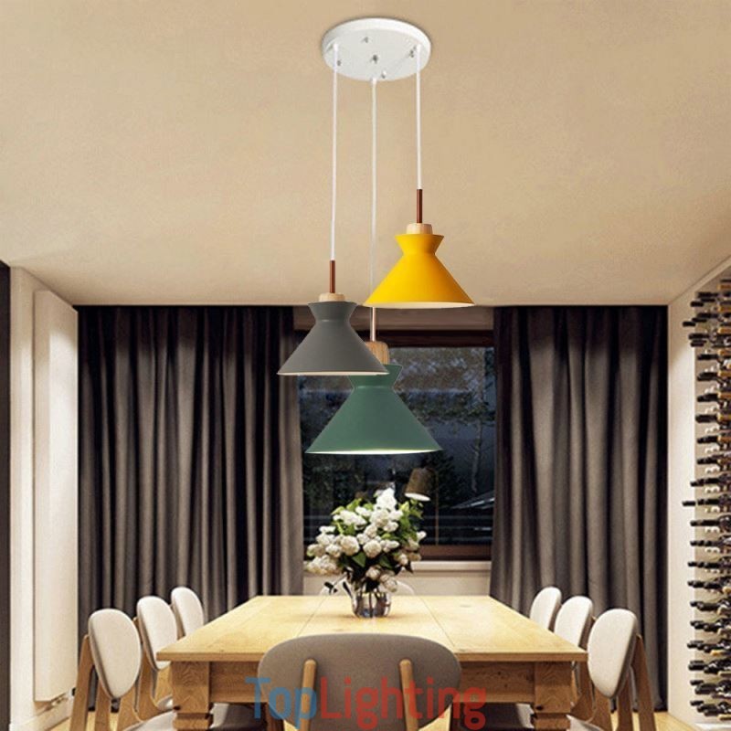 Nordic Macaron Island 3 Light Pendant Lighting Simple Iron Arti Three Lights