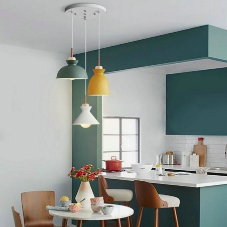 Macaron Pendant Light Nordic Simple Iron Arti Three Lights Fixture Macaron Pendant Light Nordic Simple Iron Arti Three Lights Fixture