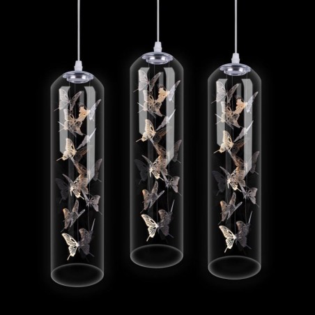 Glass Pendant Light Creative Nordic Cylinder Lamp Butterfly Light Glass Pendant Light Creative Nordic Cylinder Lamp Butterfly Light