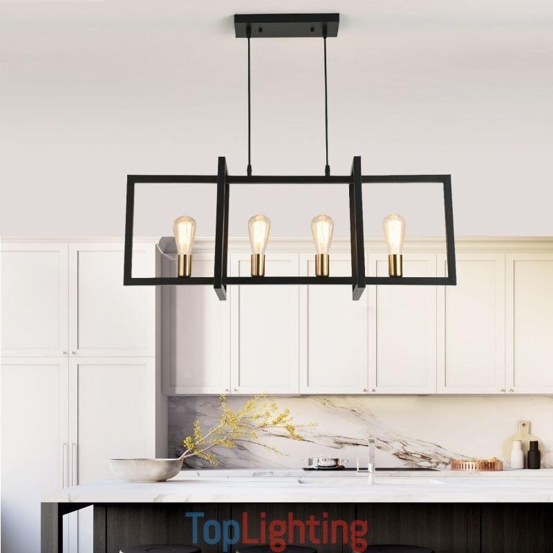 4 Light Pendant Light Industrial Style Lightingway