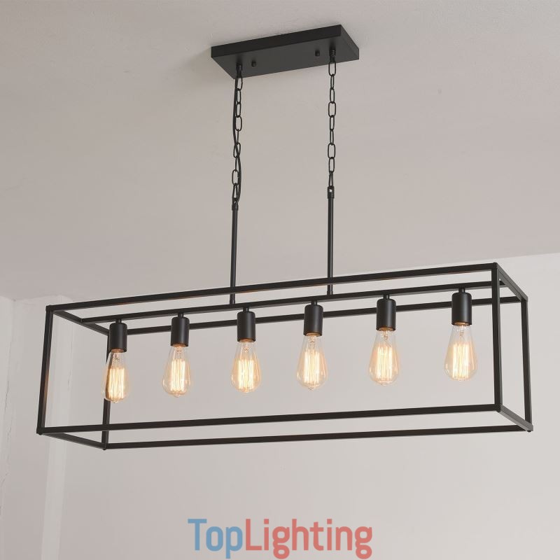 Farmhouse Pendant Lighting Fixture Island Hanging Lights 6 Lights
