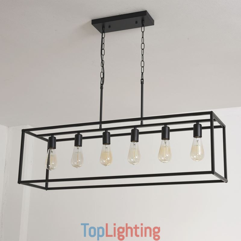Farmhouse Pendant Lighting Fixture Island Hanging Lights 6 Lights