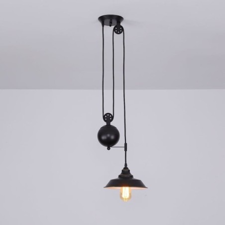 Industrial Farmhouse Pulley Pendant Light Retractable Design Adjustable Height Industrial Farmhouse Pulley Pendant Light Retractable Design Adjustable Height