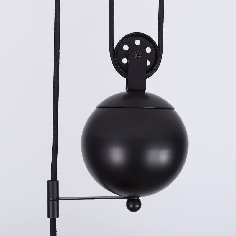 Industrial Farmhouse Pulley Pendant Light Retractable Design Adjustable Height
