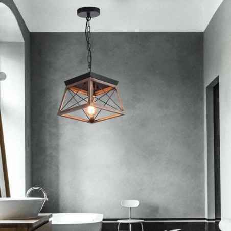 Vintage Trapezoidal Pendant Light Metal Black Hanging Light Vintage Trapezoidal Pendant Light Metal Black Hanging Light