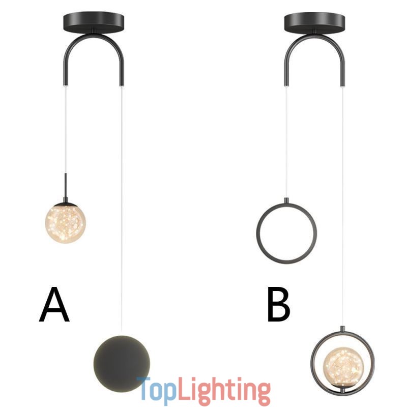 Round Ring Pendant Light Modern Ball Hanging Lamp