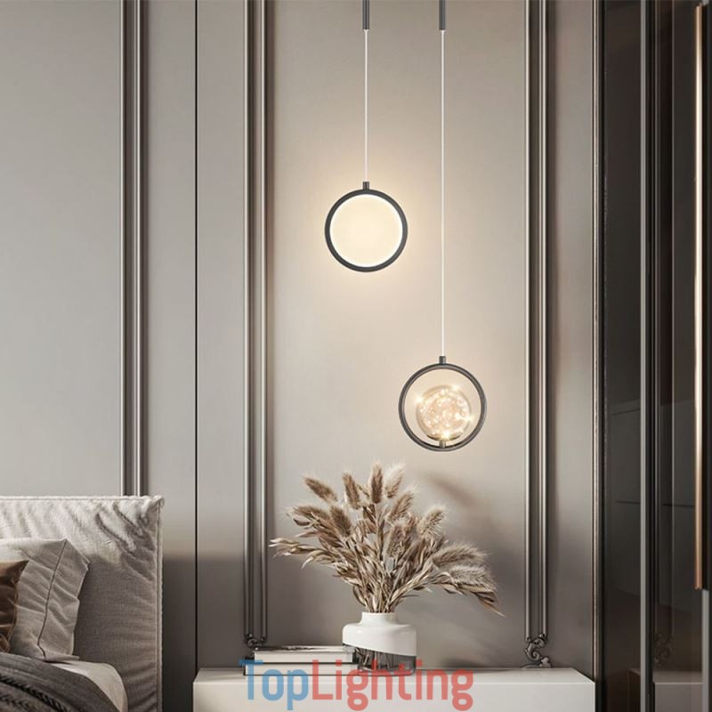 Round Ring Pendant Light Modern Ball Hanging Lamp