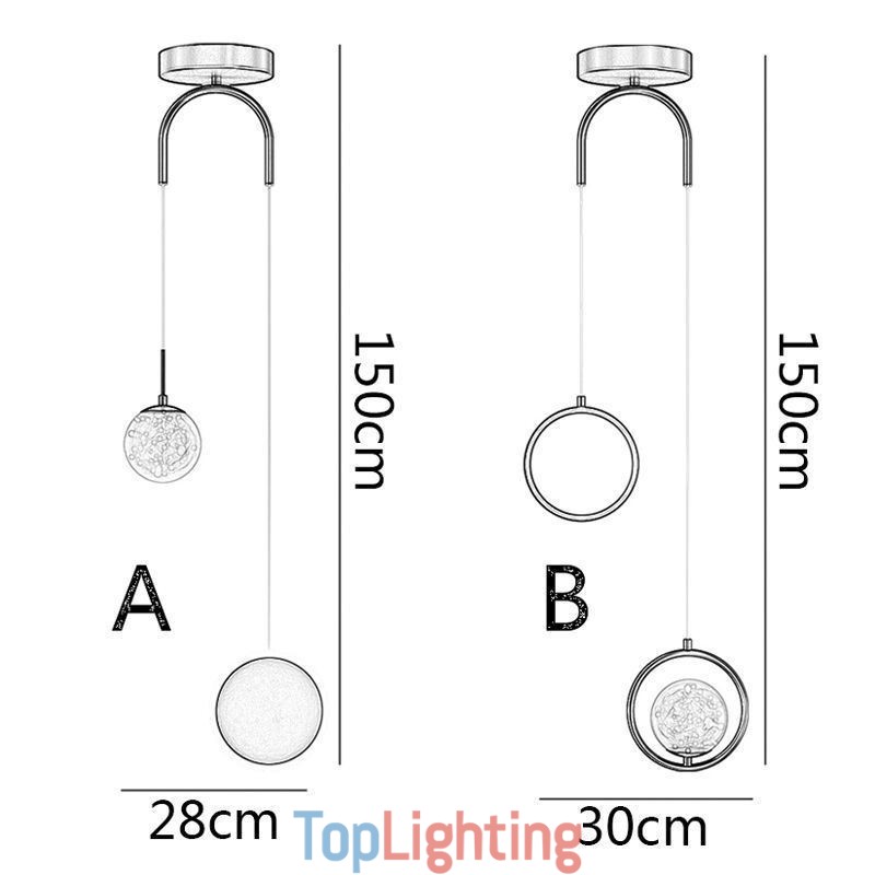 Round Ring Pendant Light Modern Ball Hanging Lamp