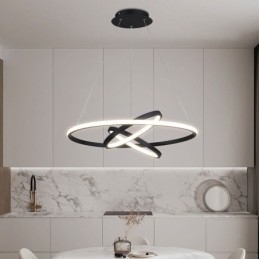 Modern Chandelier Dimmable 3 Ring Pendant Lighting