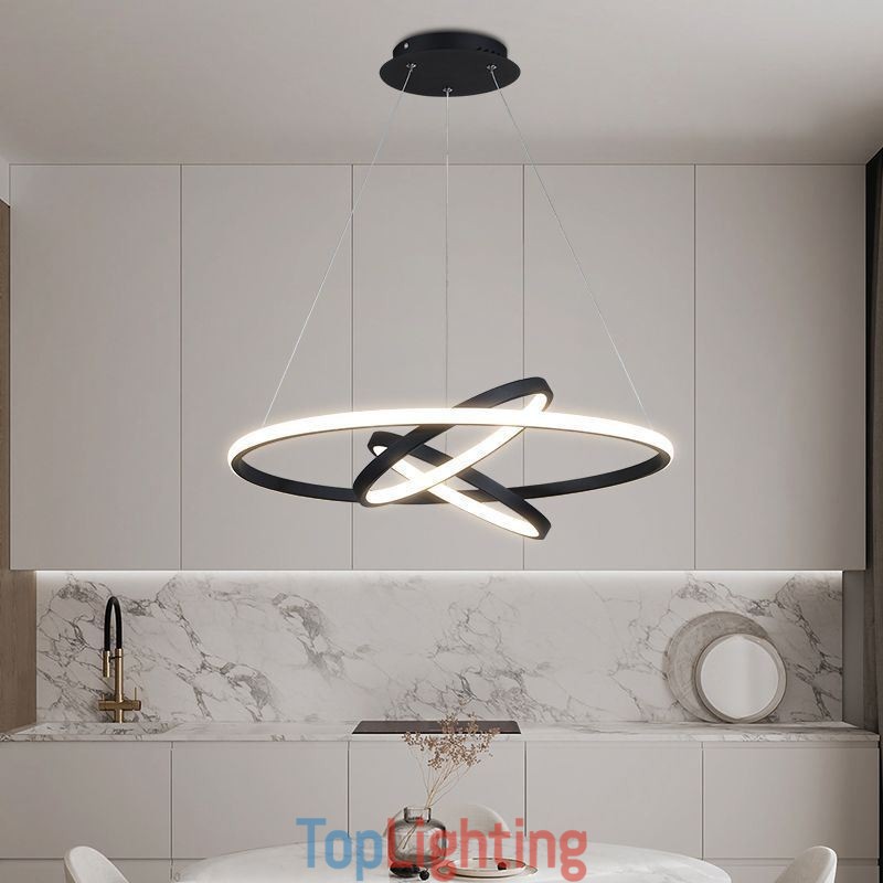 Modern Chandelier Dimmable 3 Ring Pendant Lighting
