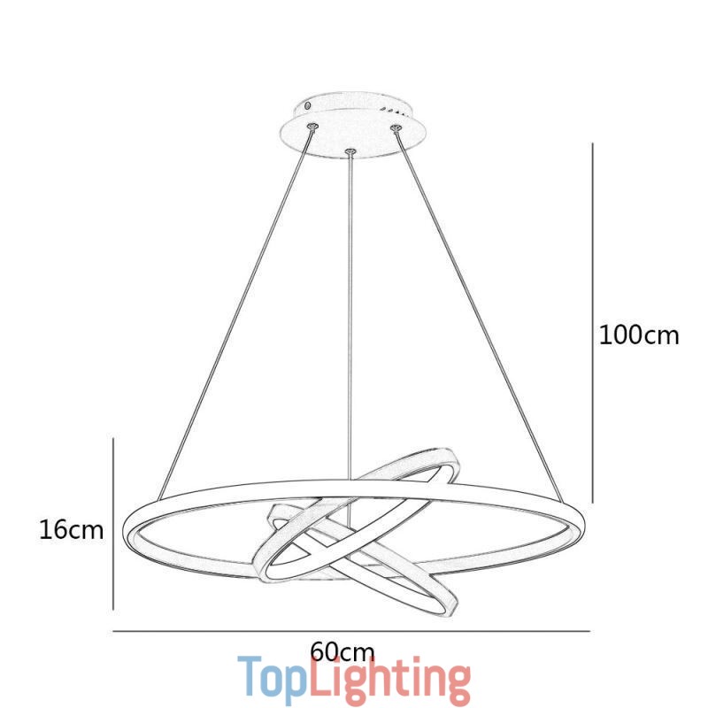 Modern Chandelier Dimmable 3 Ring Pendant Lighting