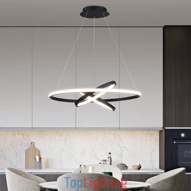 Modern Chandelier Dimmable 3 Ring Pendant Lighting