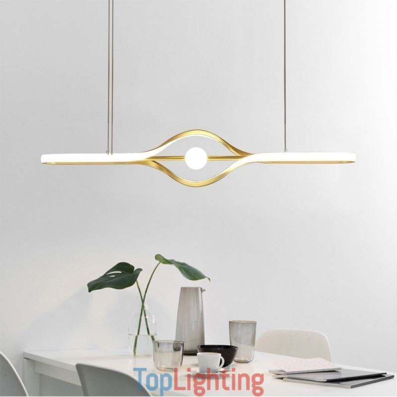 Modern Linear Pendant Light Long Strip Hanging Lamp