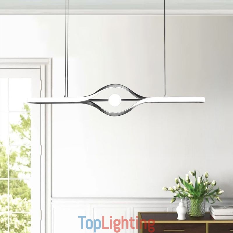 Modern Linear Pendant Light Long Strip Hanging Lamp