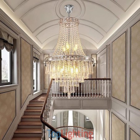 Modern Crystal Chandelier Contemporary Elegant Ceiling Light Fixture Duplex Stair Modern Crystal Chandelier Contemporary Elegant Ceiling Light Fixture Duplex Stair