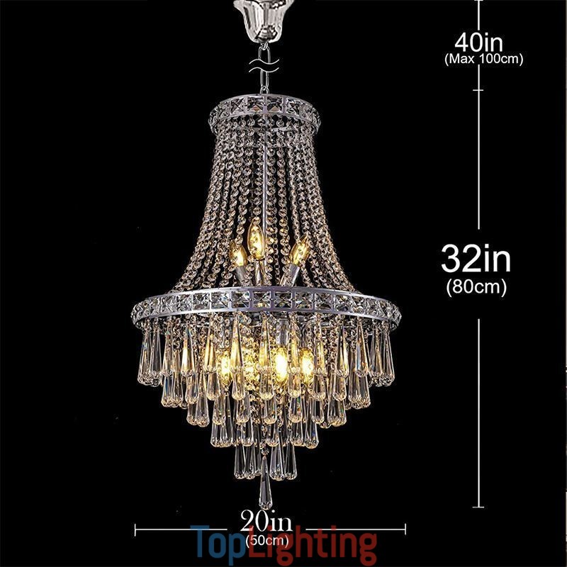 Modern Crystal Chandelier Contemporary Elegant Ceiling Light Fixture Duplex Stair