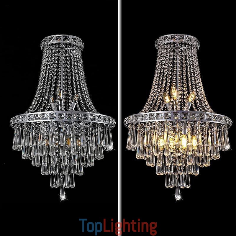 Modern Crystal Chandelier Contemporary Elegant Ceiling Light Fixture Duplex Stair