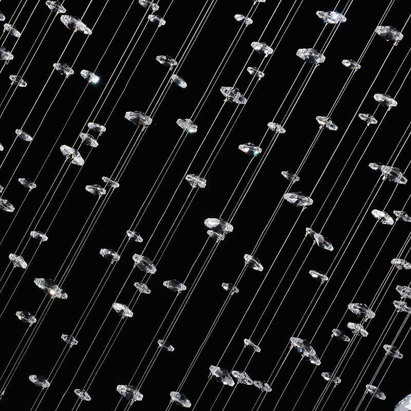 Modern Crystal Chandelier Round Raindrop Ceiling Light