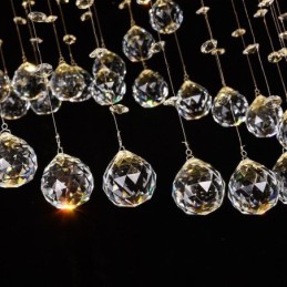 Modern Crystal Chandelier Round Raindrop Ceiling Light