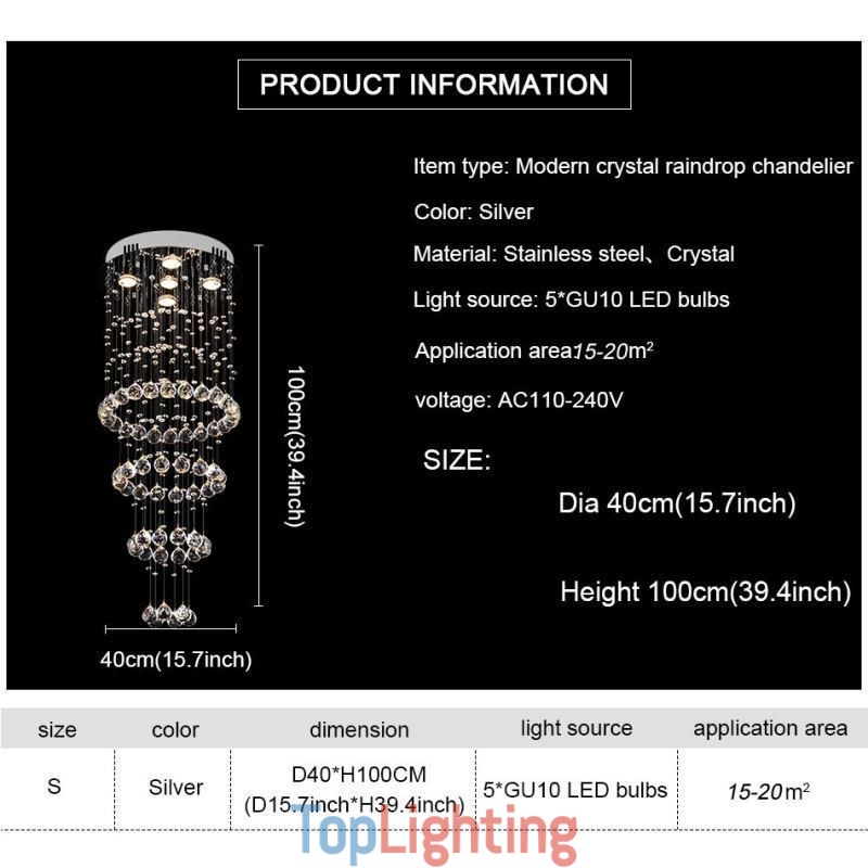 Crystal Chandelier Contemporary Elegant Ceiling Light Fixture Duplex Stair