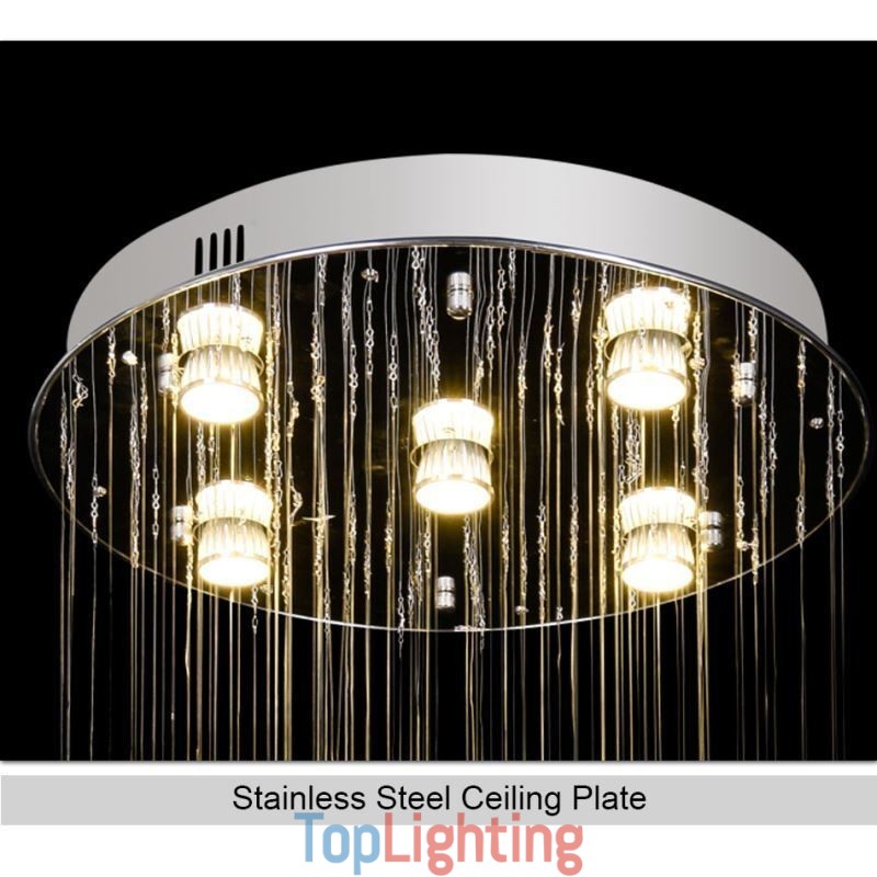 Crystal Chandelier Contemporary Elegant Ceiling Light Fixture Duplex Stair