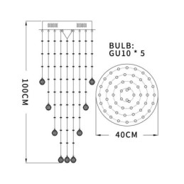 Crystal Chandelier Contemporary Elegant Ceiling Light Fixture Duplex Stair