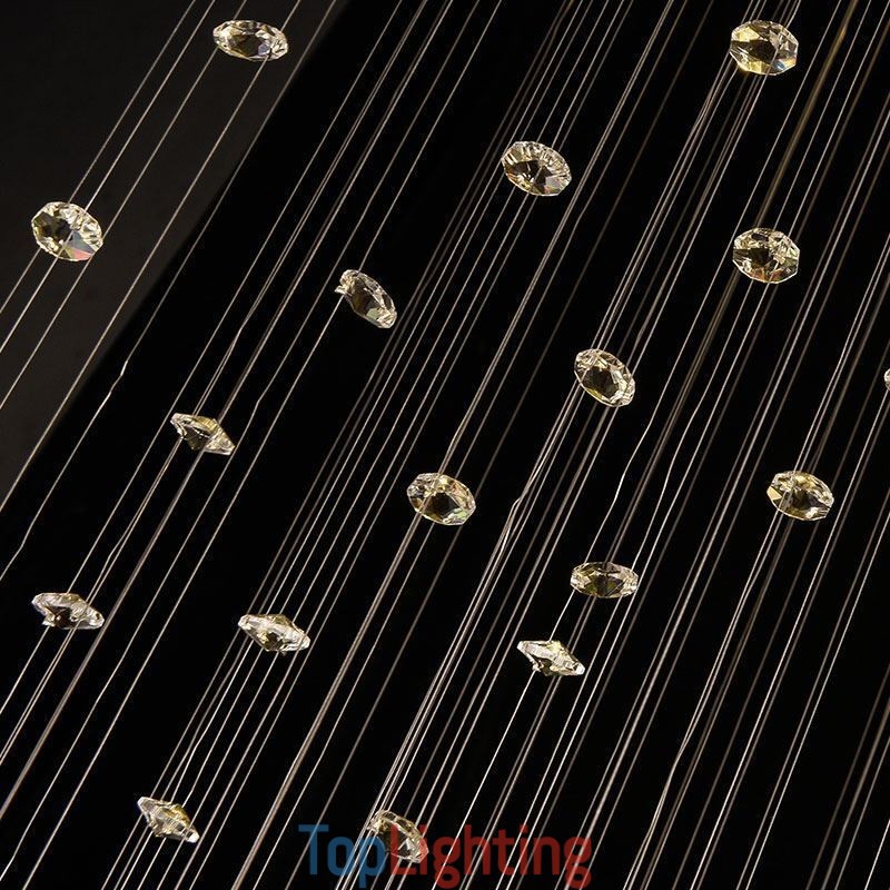 Crystal Chandelier Contemporary Elegant Ceiling Light Fixture Duplex Stair