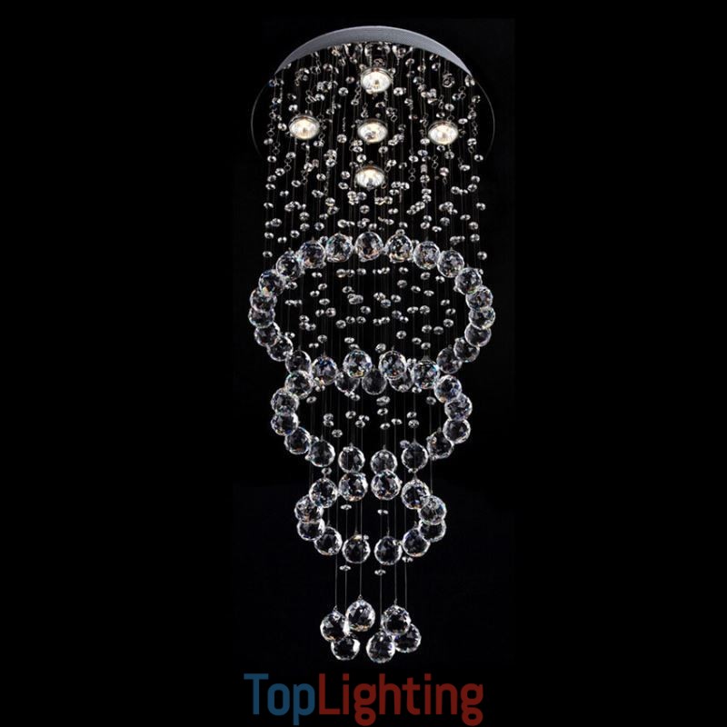 Crystal Chandelier Contemporary Elegant Ceiling Light Fixture Duplex Stair
