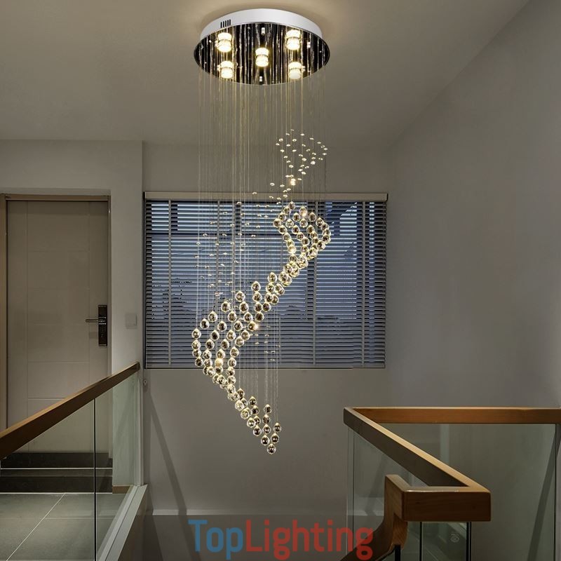 Elegant Crystal Chandelier Raindrop Ceiling Lights Foyer