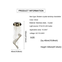 Elegant Crystal Chandelier Raindrop Ceiling Lights Foyer