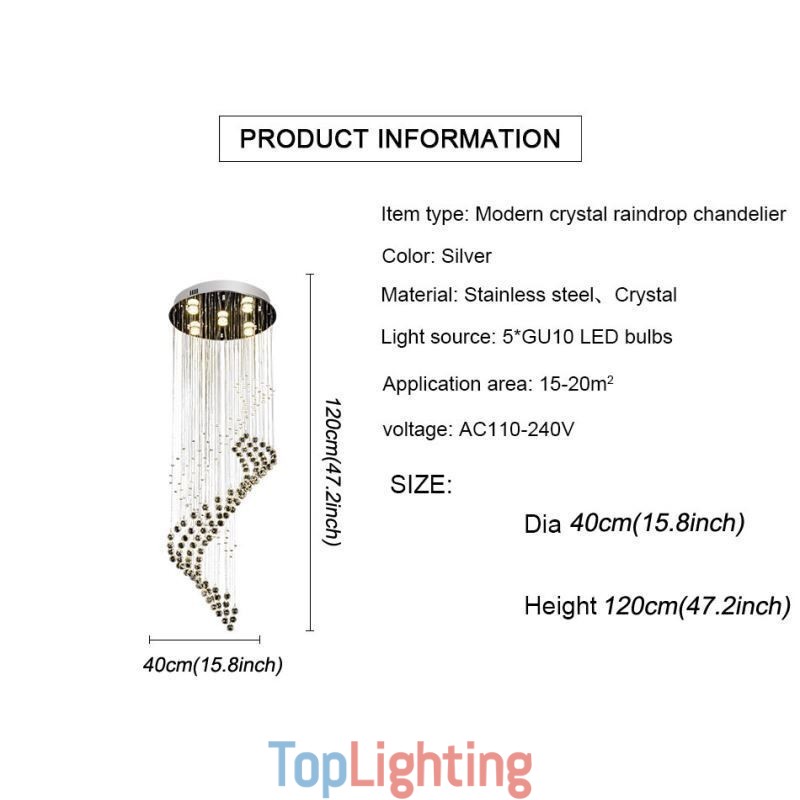 Elegant Crystal Chandelier Raindrop Ceiling Lights Foyer