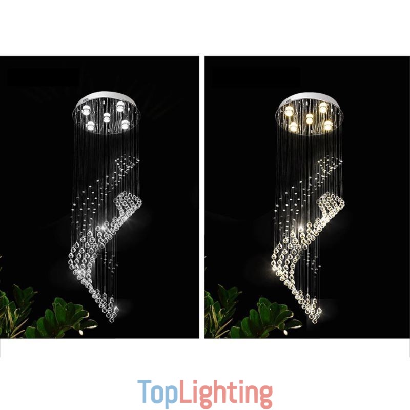 Elegant Crystal Chandelier Raindrop Ceiling Lights Foyer