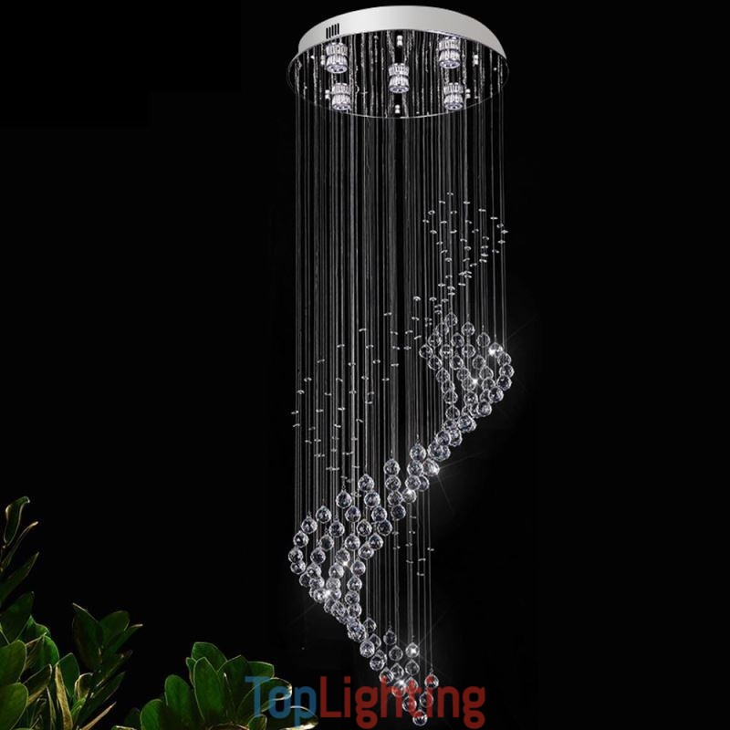 Elegant Crystal Chandelier Raindrop Ceiling Lights Foyer